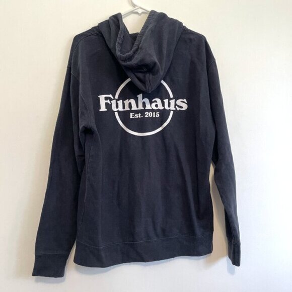 ROOSTER TEETH FUNHAUS Mens Navy Blue Double Sided Full Zip Hoodie Sweatshirt M - Picture 11 of 15
